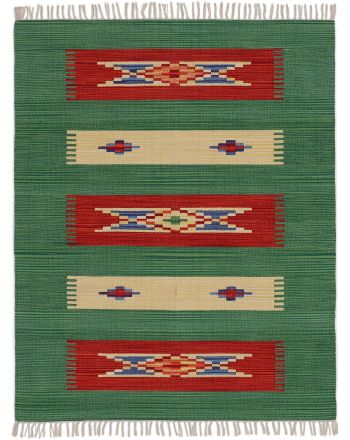 Flat Weave Rug Kilim Tara Green