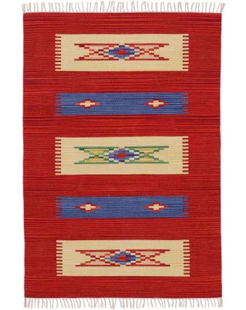 Flat Weave Rug Kilim Tara Red