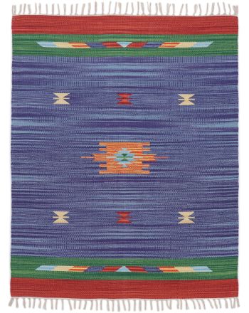 Flat Weave Rug Kilim Amal Blue