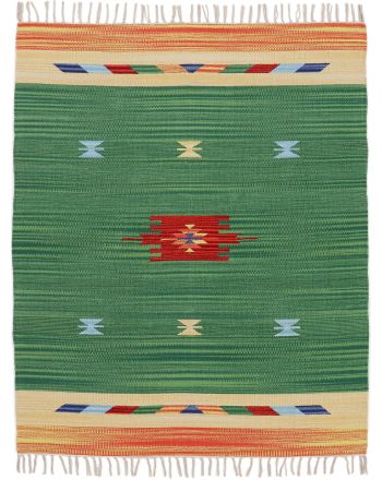 Flat Weave Rug Kilim Amal Green