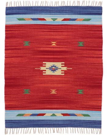 Flat Weave Rug Kilim Amal Red