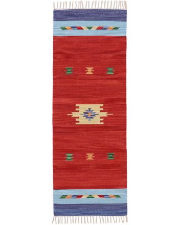 Flat Weave Rug Kilim Amal Runner Red