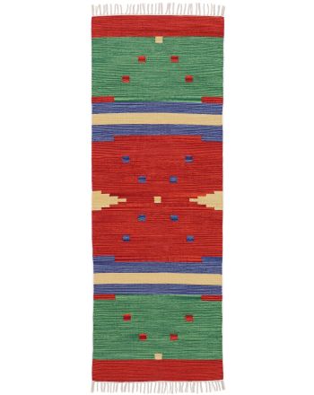 Flat Weave Rug Kilim Amar Runner Red