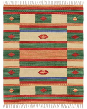 Flat Weave Rug Kilim Mirza Green