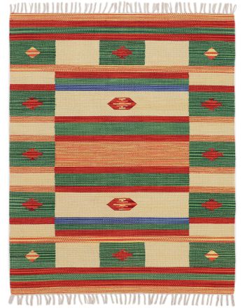 Flat Weave Rug Kilim Mirza Green