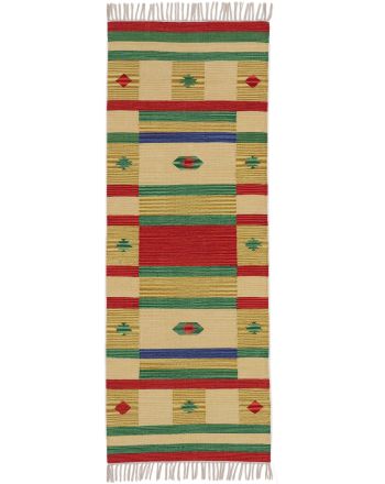 Flat Weave Rug Kilim Mirza Runner Yellow