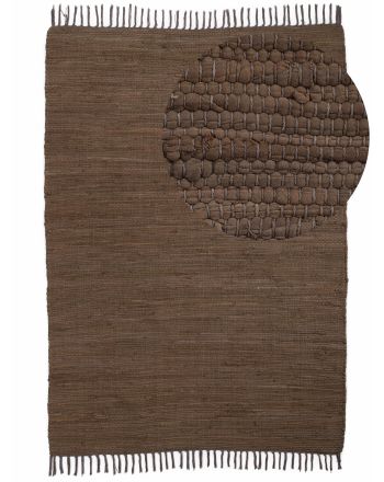 Flat Weave Rug Kilim Chindi Uni Brown