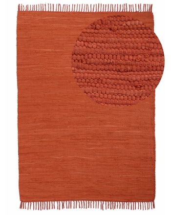 Flat Weave Rug Kilim Chindi Uni Orange