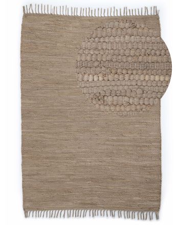 Flat Weave Rug Kilim Chindi Uni Taupe