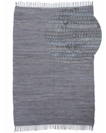 Flat Weave Rug Kilim Chindi Uni Light Grey