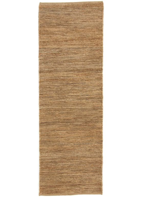 Flat Weave Rug Kilim Jute Runner Beige