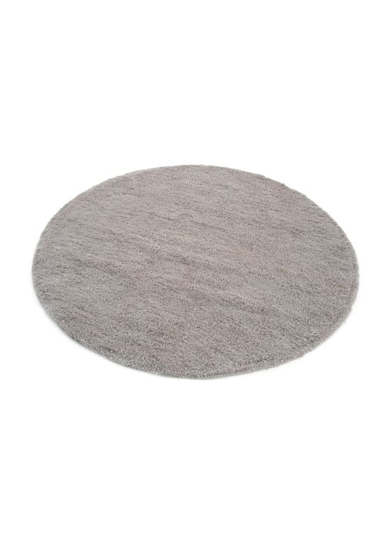 Shaggy Rug Softly Rund Silver