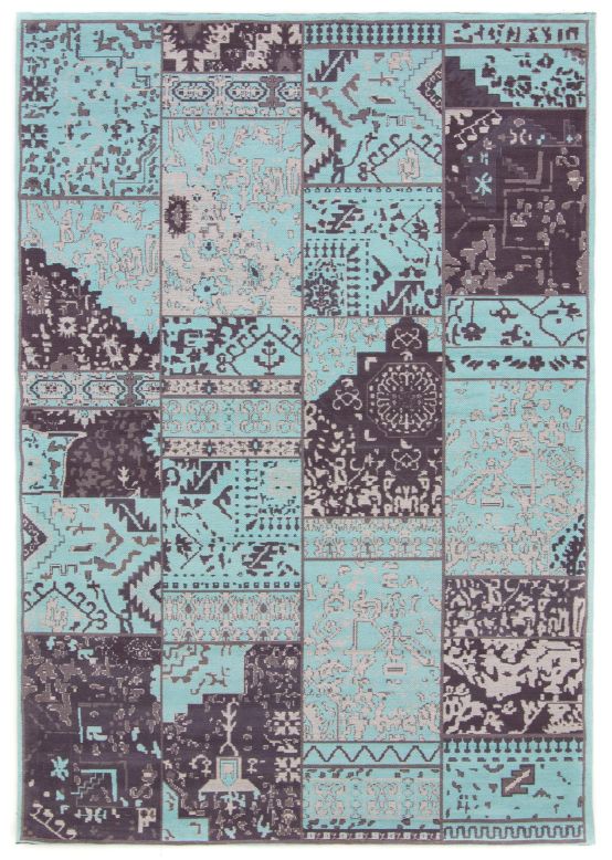 Flat Weave Rug Kilim Patchwork Sofi Blue