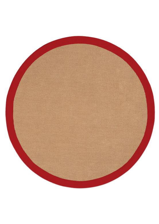 Sisal Rug Round Red