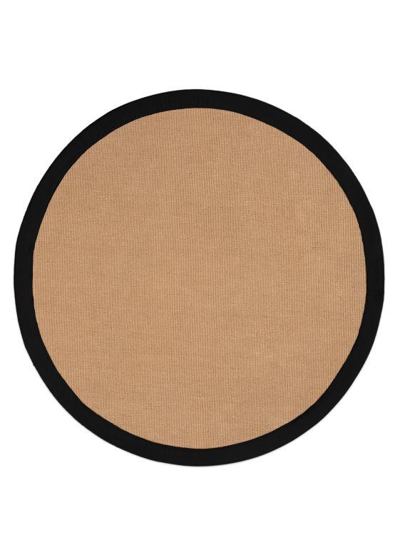 Sisal Rug Round Black