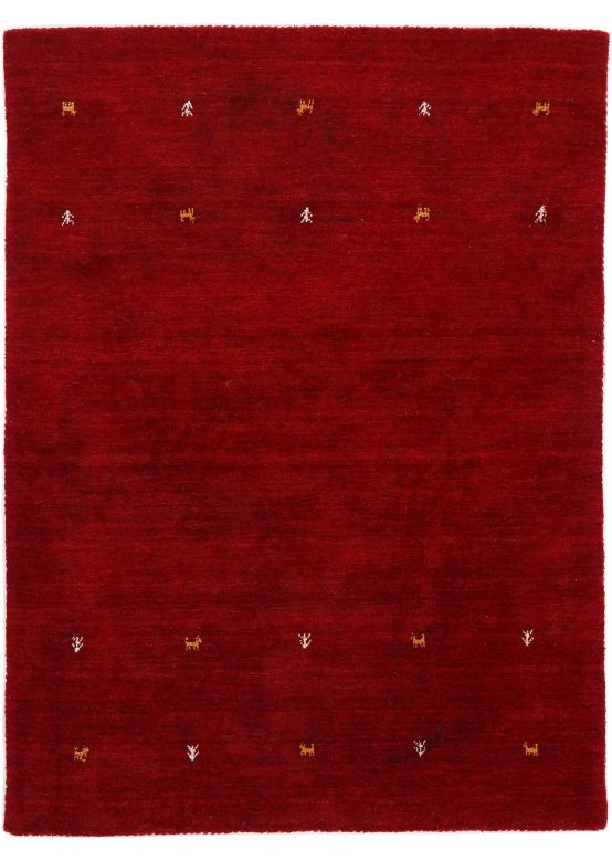 Wool Rug Gabbeh Uni Red