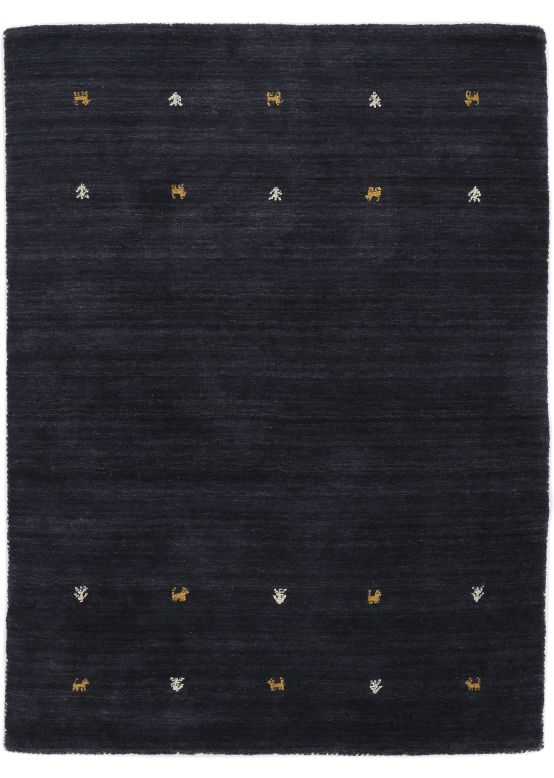 Wool Rug Gabbeh Uni Black