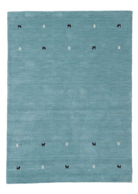 Wool Rug Gabbeh Uni Turquoise