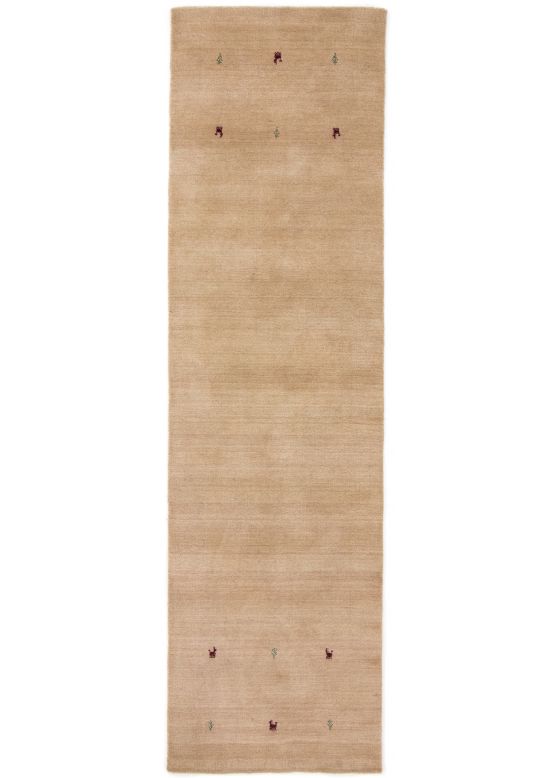 Wool Rug Gabbeh Uni Runner Beige
