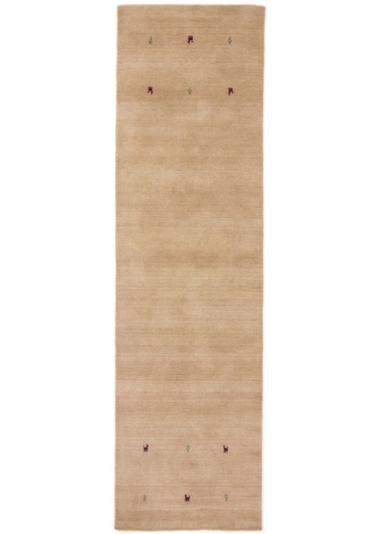 Wool Rug Gabbeh Uni Runner Beige