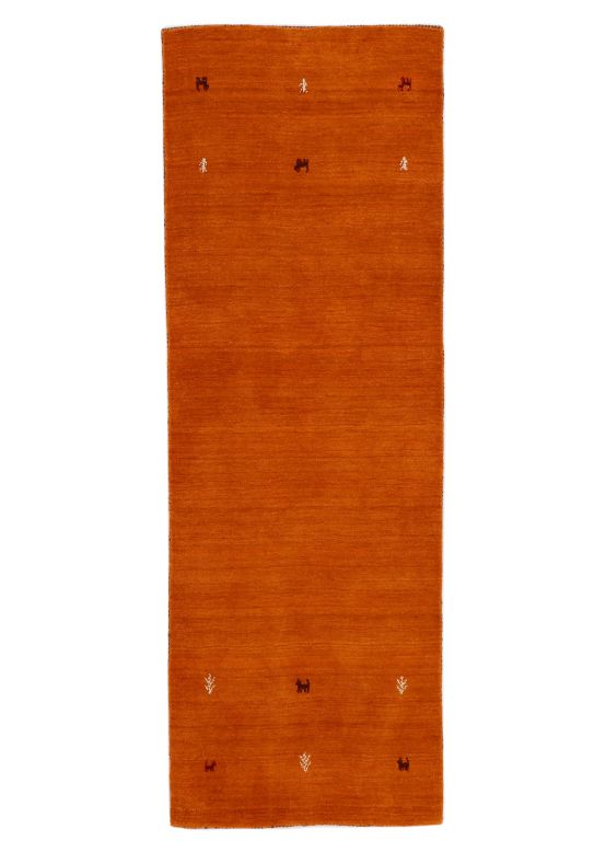 Wool Rug Gabbeh Uni Runner Orange