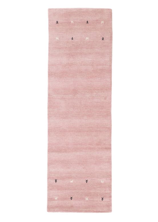 Wool Rug Gabbeh Uni Runner Pink