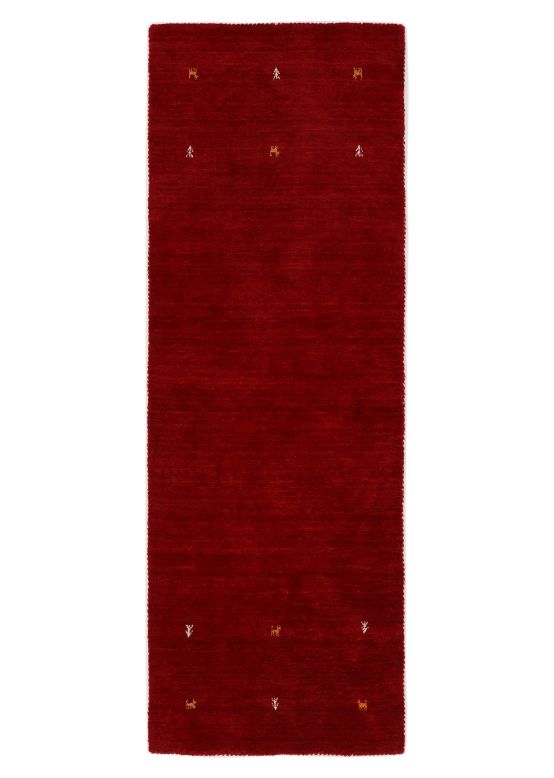 Wool Rug Gabbeh Uni Runner Red