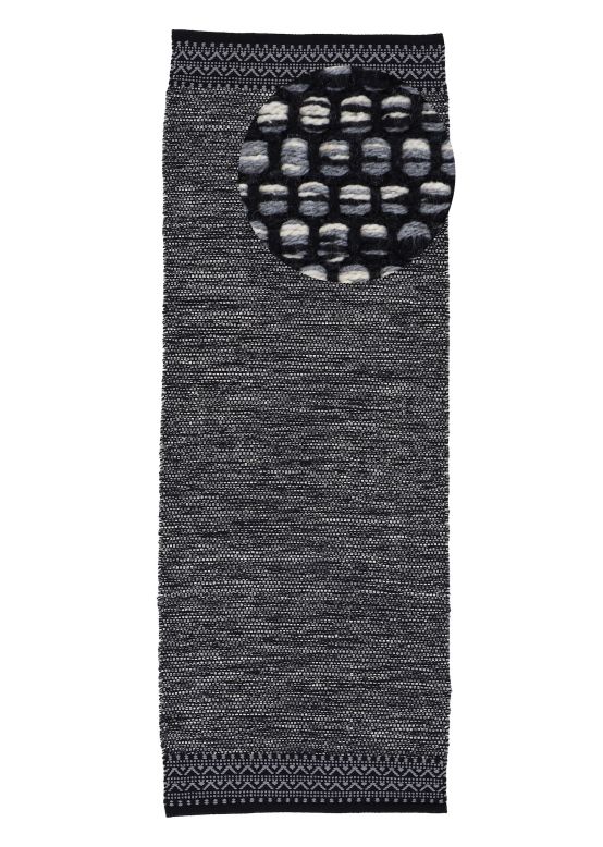 Flat Weave Rug Kilim Mia Runner Black