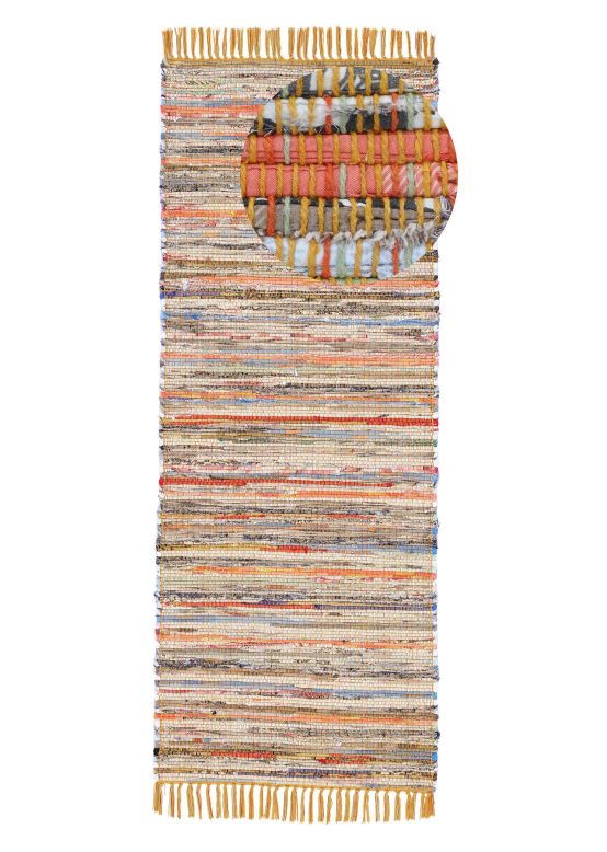 Flat Weave Rug Kilim Chindi Runner Yellow