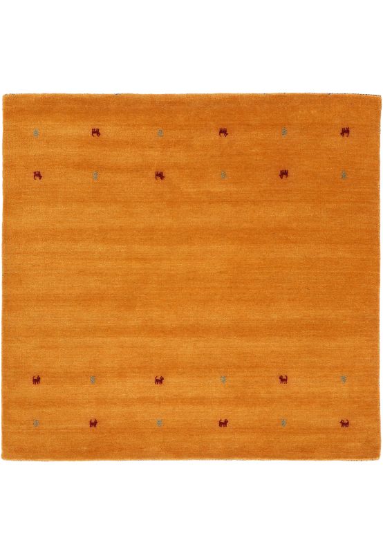 Wool Rug Gabbeh Uni Square Yellow