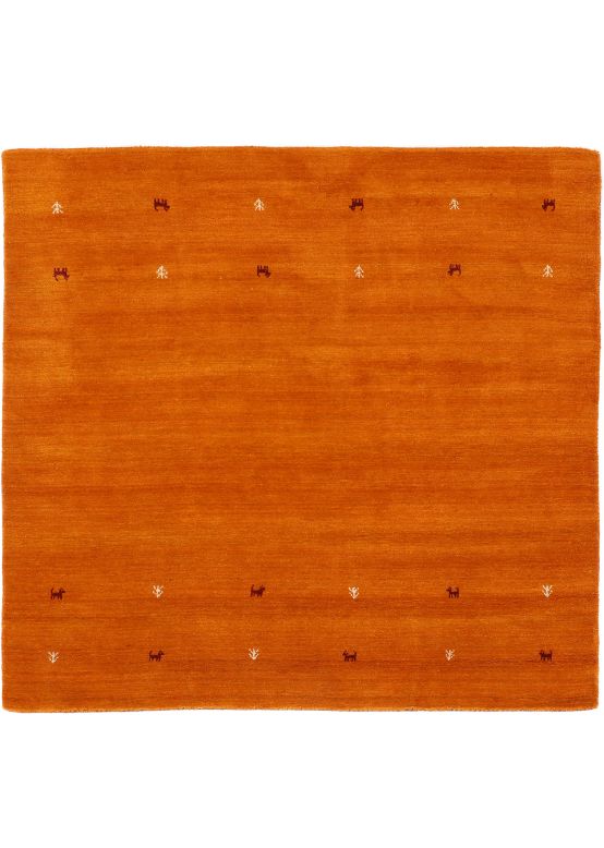 Wool Rug Gabbeh Uni Square Orange