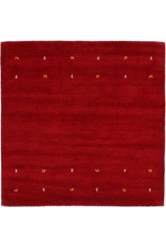Wool Rug Gabbeh Uni Square Red