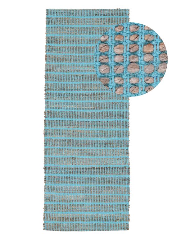 Jute Rug Lara Runner Turquoise