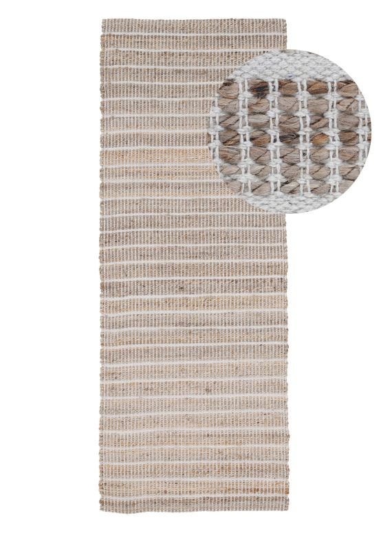 Jute Rug Lara Runner White