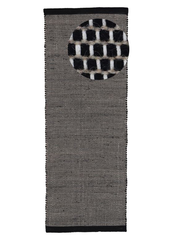 Wool Rug Mona Runner Black