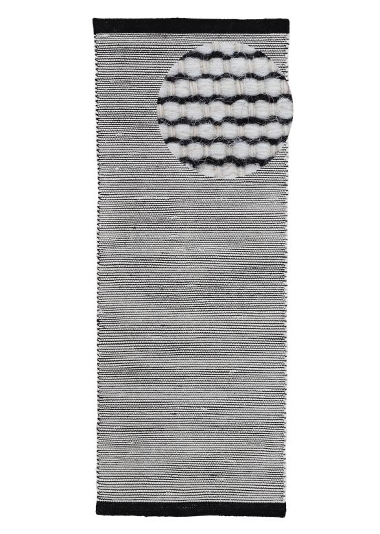 Wool Rug Mona Runner Black/White