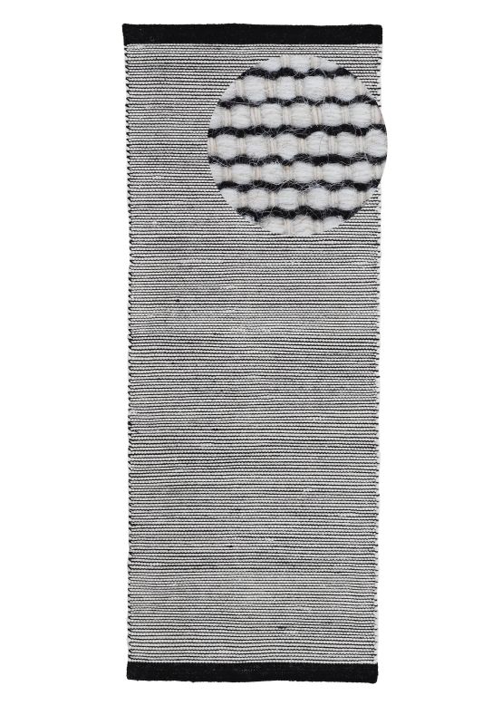 Wool Rug Mona Runner Black/White