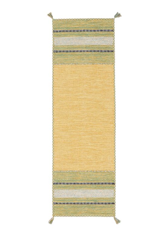 Flat Weave Rug Kilim Azizi Runner Yellow