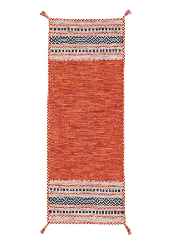 Flat Weave Rug Kilim Azizi Runner Orange