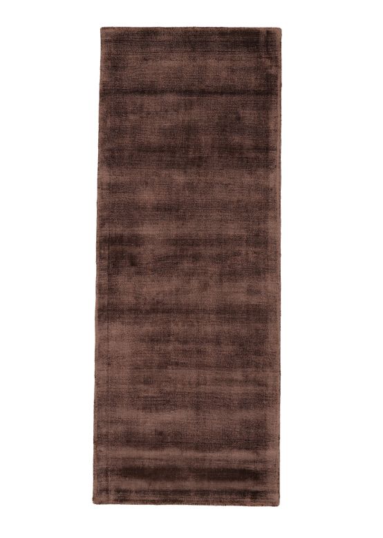 Viscose Rug Ava Runner Dark Brown