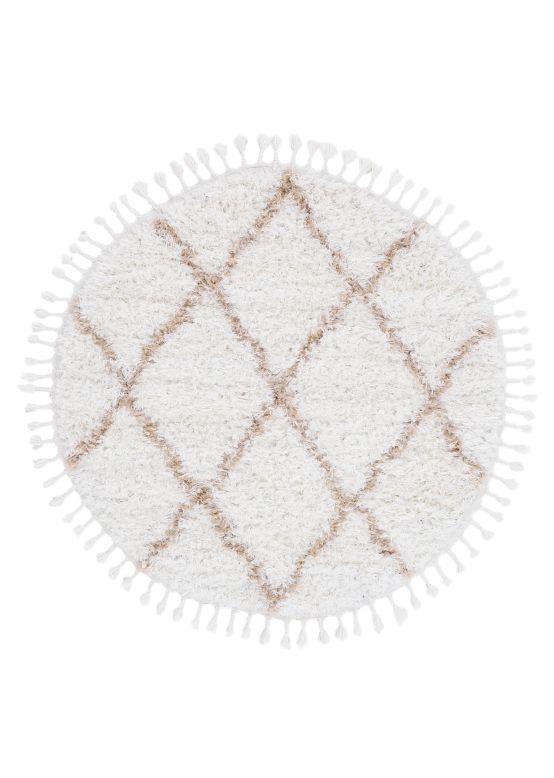 Shaggy Rug Eddy Rund Beige