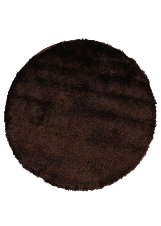 Shaggy Rug Breeze round Dark Brown