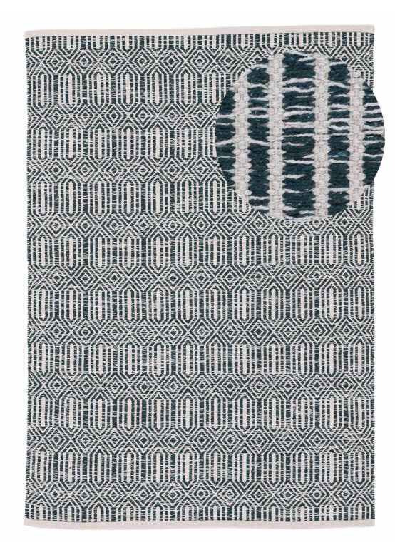 Flat Weave Rug Kilim Oregan Dark Green