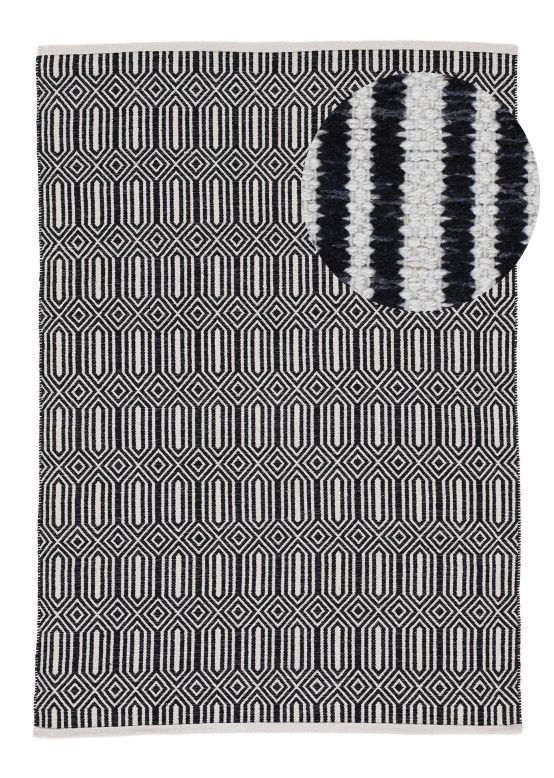 Flat Weave Rug Kilim Oregan Black