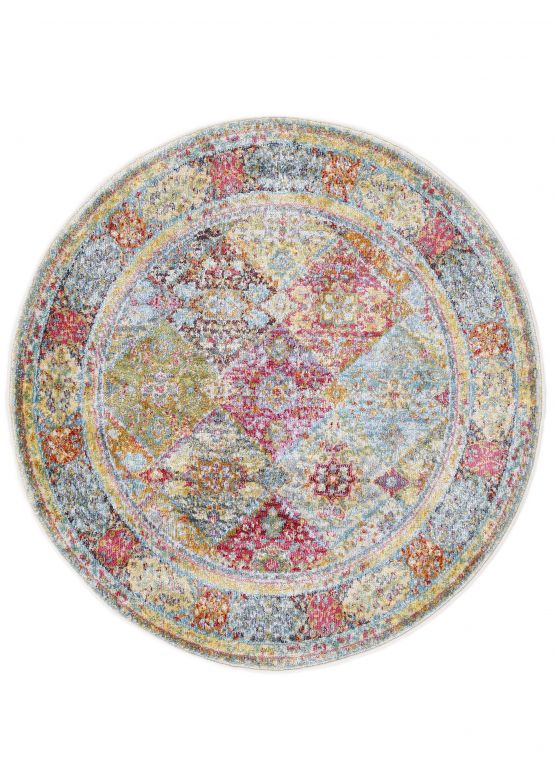 Vintage Harleen Rug Round Multicolored