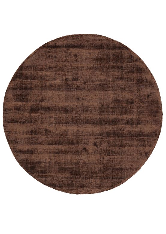 Viscose Rug Round Ava Dark Brown