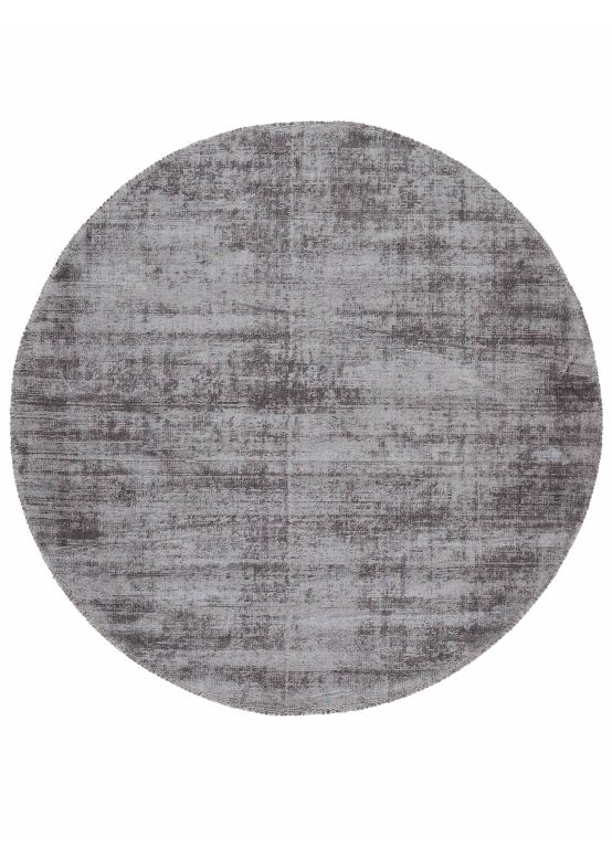 Viscose Rug Round Ava Light Grey