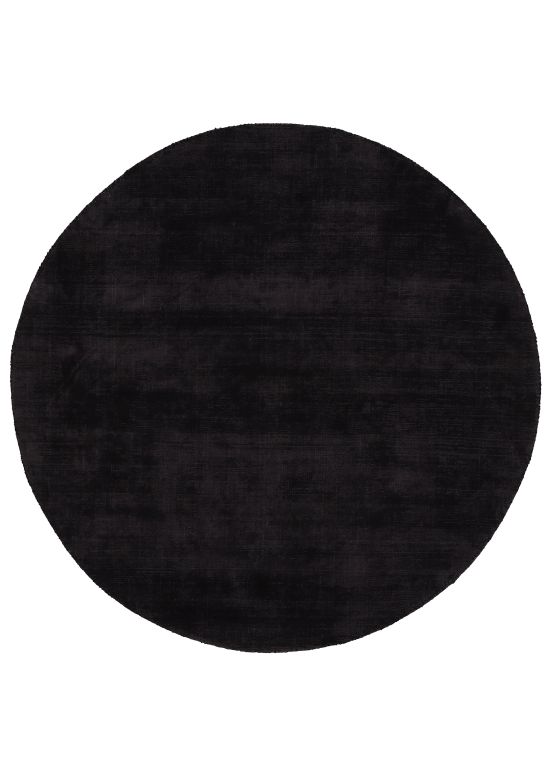 Viscose Rug Round Ava Black