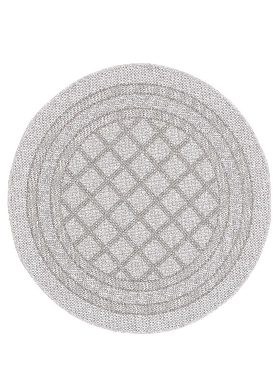 In- & Outdoor Rug Boho Round Beige