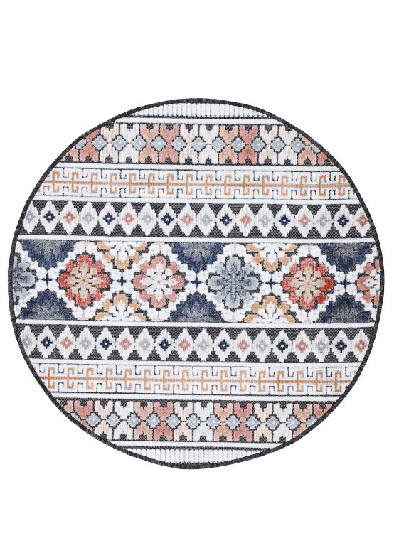 In- & Outdoor Rug Deja Round Dark Blue